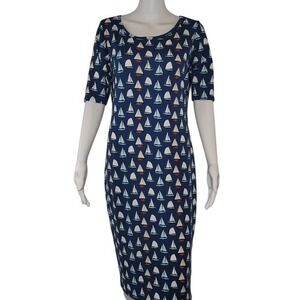LuLaRoe Blue Julia‎ Sailboat Dress